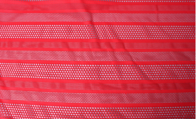 GZ-JS蕾絲面料  提花網布條紋泳衣比基尼面料   針織破洞鏤空網眼布布料 側面照